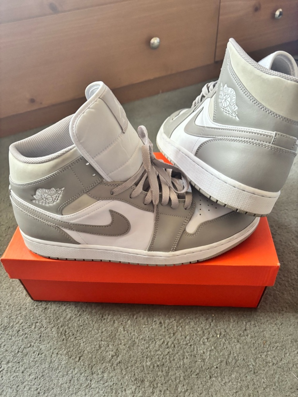 Jordan Men's Athletic Shoes in Gray and White